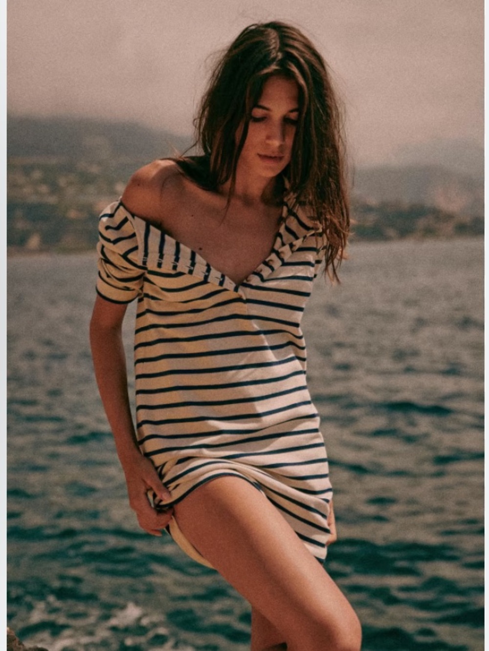 Sézane Tyra Dress Navy and Cream